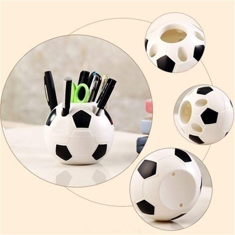 Multi-function Soccer Shaped Pencil Pen Holder Toothbrush Holder Home Decoration Student Gifts(Red)