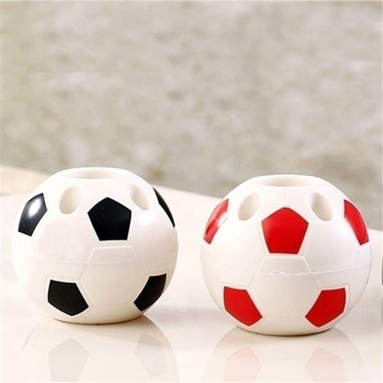 Multi-function Soccer Shaped Pencil Pen Holder Toothbrush Holder Home Decoration Student Gifts(Red)