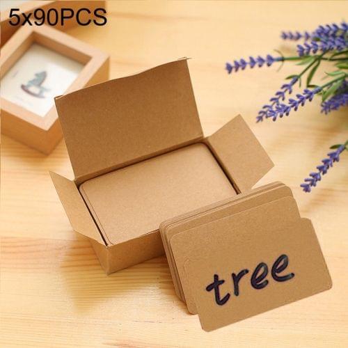 5 Boxes (About 90 PCS in One Box) Blank DIY Greeting Card Graffiti Rounded Small Card Blank Small Handwritten Paper Card Message Word Card(Khaki)