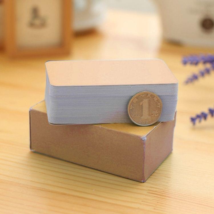 5 Boxes (About 90 PCS in One Box) Blank DIY Greeting Card Graffiti Rounded Small Card Blank Small Handwritten Paper Card Message Word Card(Khaki)