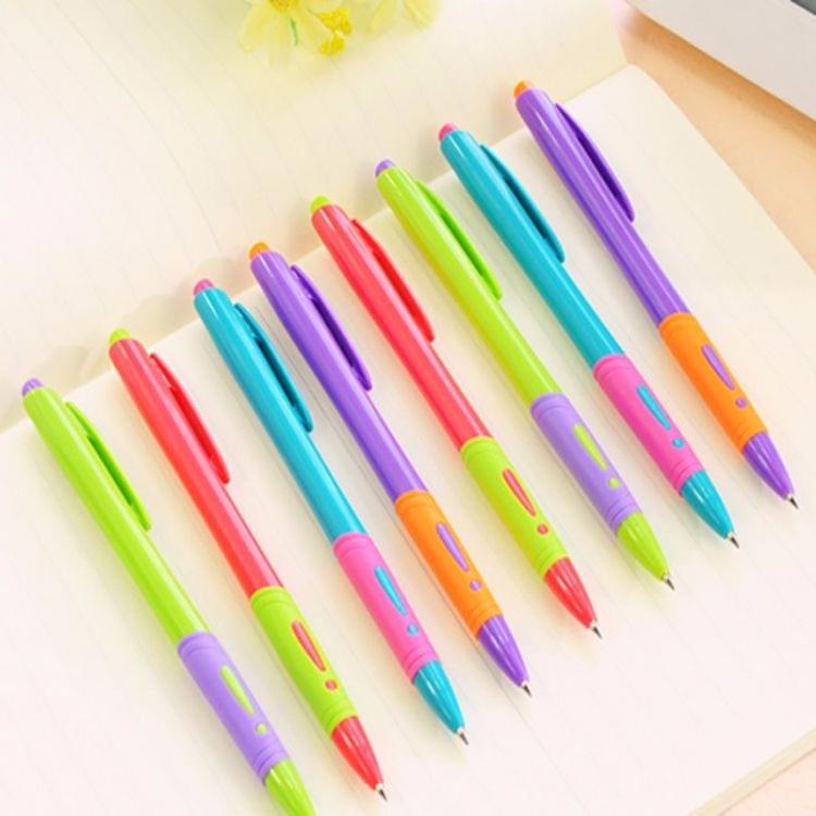 48 PCS Creative Candy Color Ballpoint Pen Colorful Press Ball Pens Office Stationery School Supplies(Blue)