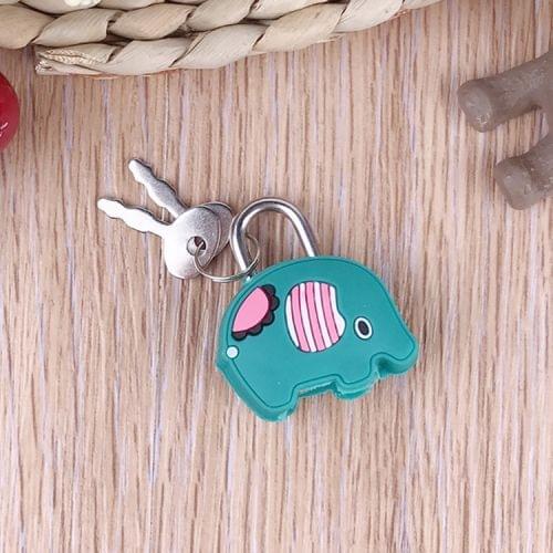 X38 Cute Creative Cartoon Animal Luggage Bag Metal Lock Journal Diary Book Password Lock File Holder Accessories(Elephant)