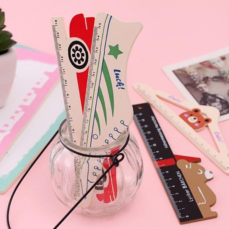 Creative Stationery Crude Wood Cartoon Lovely style Ruler Office School Student Measuring Tools Stationery Ruler