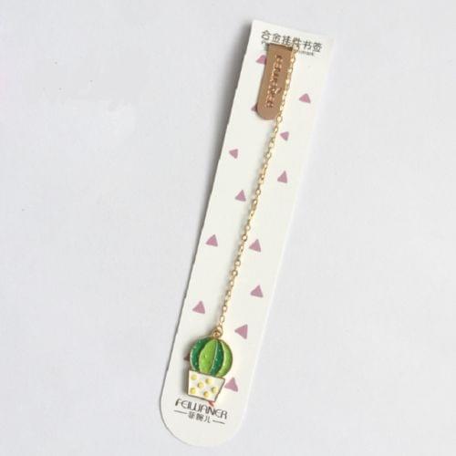 Kawaii Creative Metal Cute Animals Bookmarks Funny Book Marker Stationery Gift(Prickly pear)