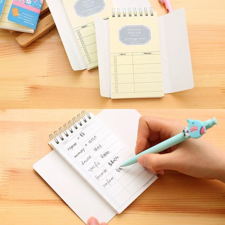 6 PCS 100 Sheets Coil Book Vocabulary Notebook Word Notepad Writing Memo Book, Random Color Delivery