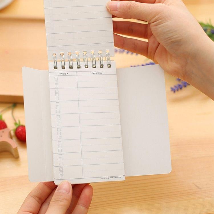 6 PCS 100 Sheets Coil Book Vocabulary Notebook Word Notepad Writing Memo Book, Random Color Delivery