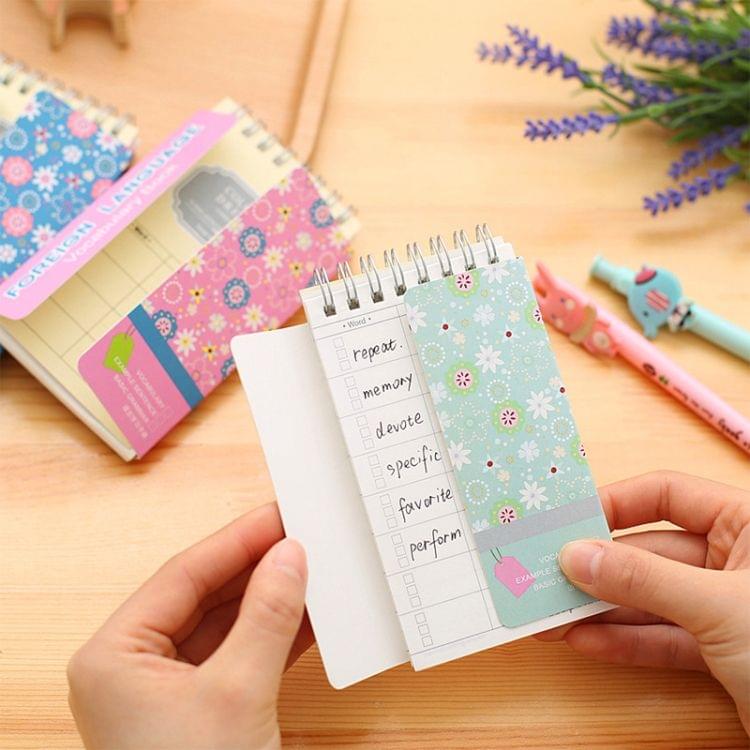 6 PCS 100 Sheets Coil Book Vocabulary Notebook Word Notepad Writing Memo Book, Random Color Delivery