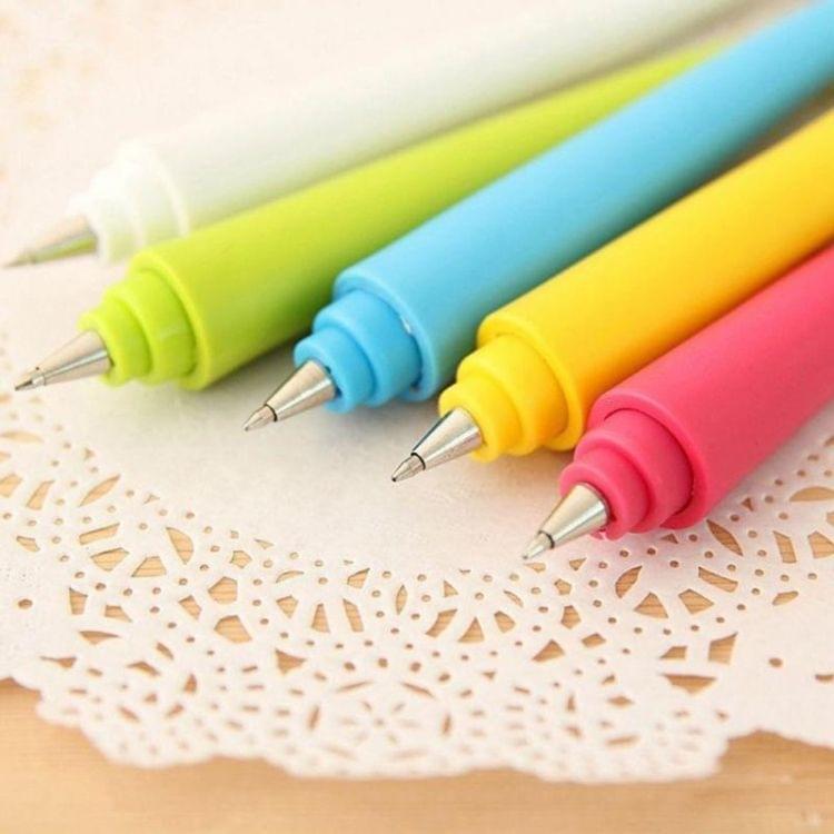 2 PCS Bendable Finger Gesture Ballpoint Pen Cartoon Writing Ball Pen School Stationery Kids Gift Random Color Delivery