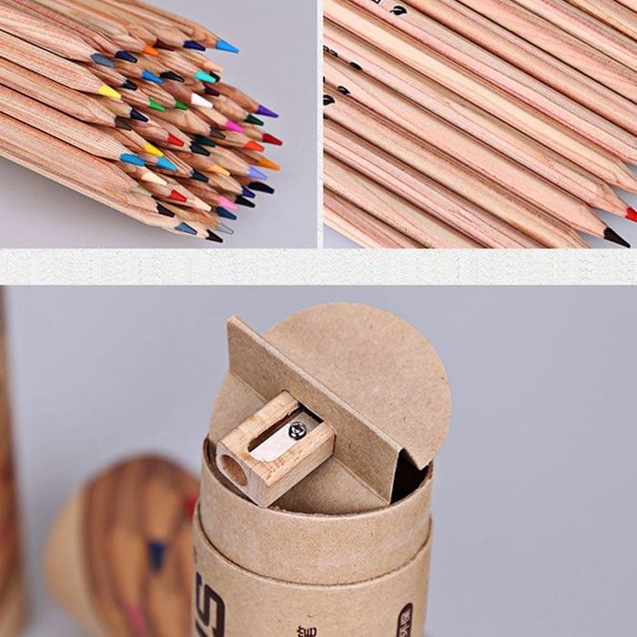 Kids Adults Sketch Coloring Books Drawing Vibrant Colors 24-color Wooden Colored Pencils Set