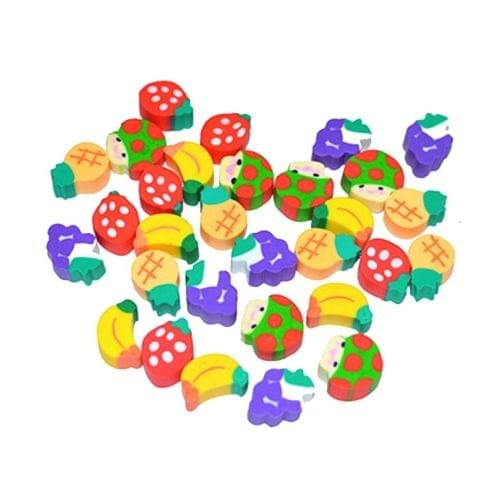 N8115  100 PCS Cute Mini Fruit Shape Eraser Student Learning Stationery Children Creative Gifts