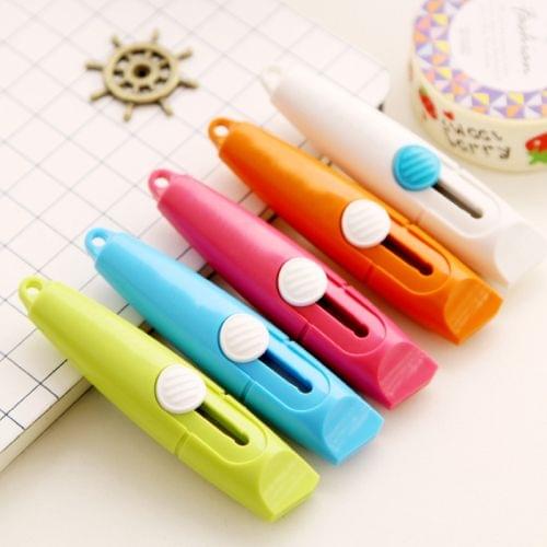 2 PCS Mini Utility Sweet Candy Color Portable Knife Paper Cutter Cutting Paper Razor Blade Creative Household Supplies Random Color