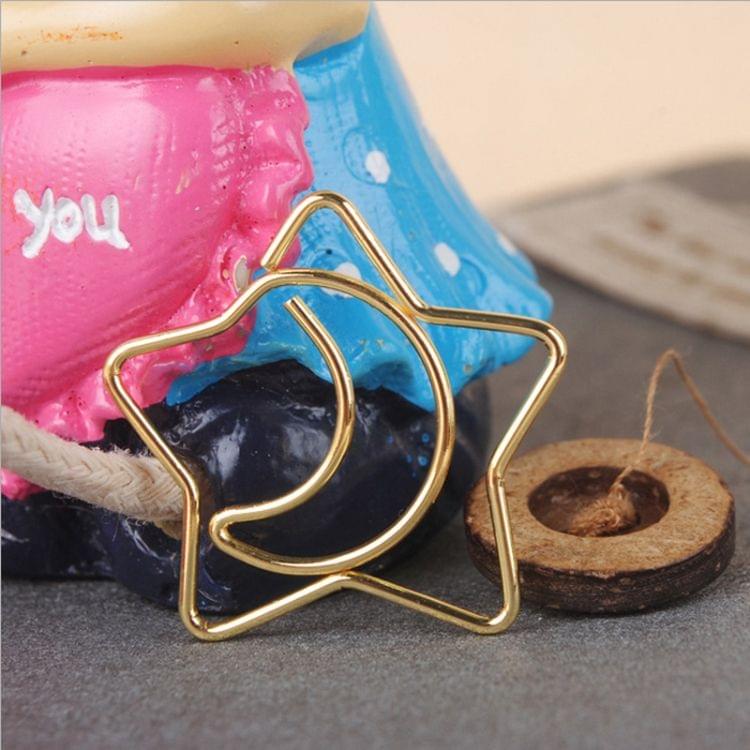 2 PCS Star Moon Shaped Paper Clip Creative Bookmark Student Stationery Gift School Office Supplies