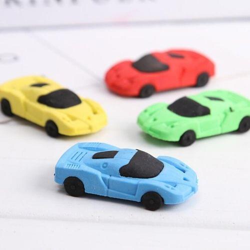 10 PCS Cute Cartoon Car Styling Eraser Office School Supplies Student Stationery Random Color Delivery