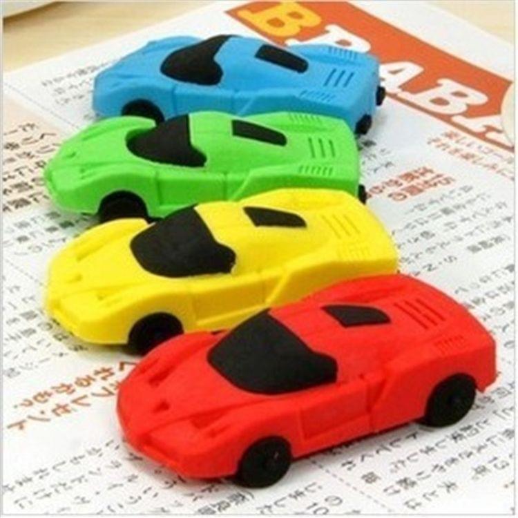 10 PCS Cute Cartoon Car Styling Eraser Office School Supplies Student Stationery Random Color Delivery