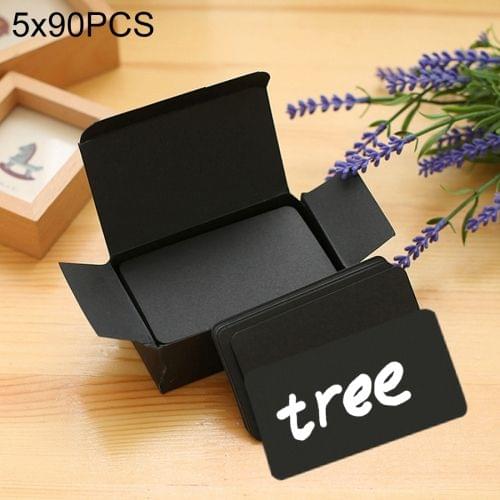 5 Boxes (About 90 PCS in One Box) Blank DIY Greeting Card Graffiti Rounded Small Card Blank Small Handwritten Paper Card Message Word Card(Black)