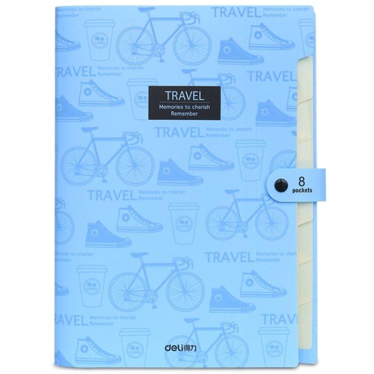 A4 Student Multi-layer Test Paper Folder Package Storage Bag(Sky Blue)