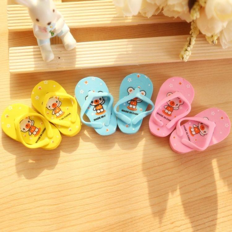 K6816 10 PCS Cartoon Style Slippers Eraser School Office Supplies Student Stationery Random Color Delivery