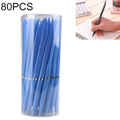 80 PCS / 2 Boxes 0.7mm Knife-Shaped Blue-Ink Ballpoint Pen for Express & Advertising & Office(Blue)