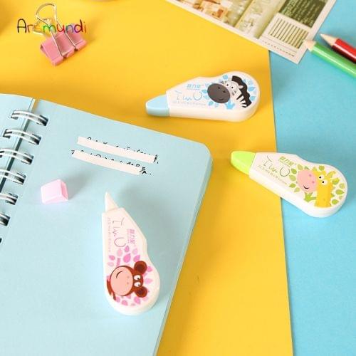 K00604028 3 PCS Creative Cute Cartoon Animal Correction Belt Office School Supplies Student Stationery Random Color Delivery