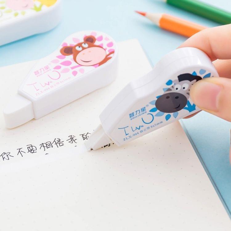 K00604028 3 PCS Creative Cute Cartoon Animal Correction Belt Office School Supplies Student Stationery Random Color Delivery