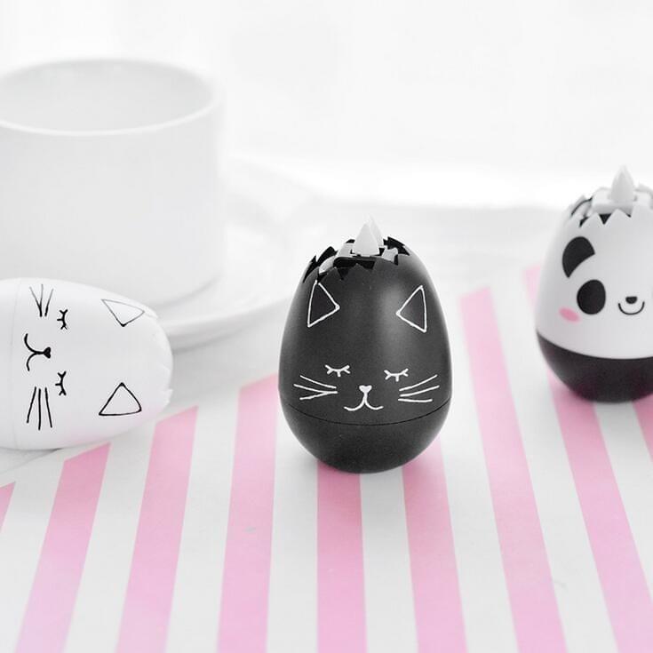 4 PCS Creative Cartoon Animal Egg Correction Tape Student Stationery School Supplies(White Cat)