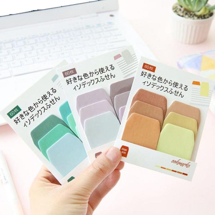 2 PCS Sticky Stickers Color Index Cards Notebooks Paper Pads Memo Notes Paper Stationery(Short gray)