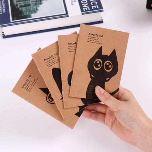 10 PCS Mini Blank Notebook Office Supplies School Creative Kraft Paper Cat Style Filofax Notepad