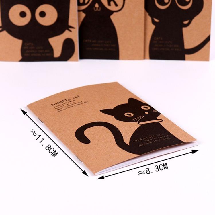 10 PCS Mini Blank Notebook Office Supplies School Creative Kraft Paper Cat Style Filofax Notepad