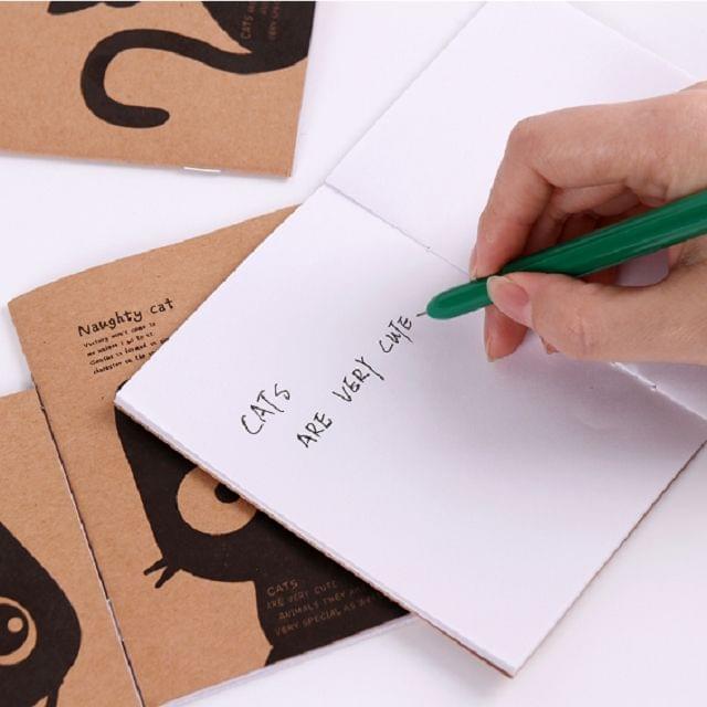 10 PCS Mini Blank Notebook Office Supplies School Creative Kraft Paper Cat Style Filofax Notepad