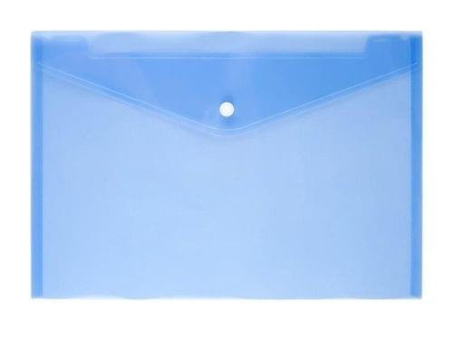 12 PCS A4 Clear Document Bag Paper File Folder Stationery School Office PP Case(Blue)