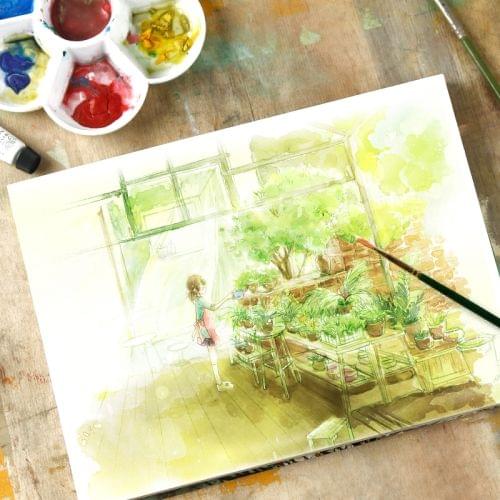 Professional Watercolor Paper Hand Painted Watercolor Book, Size: 297 x 420mm