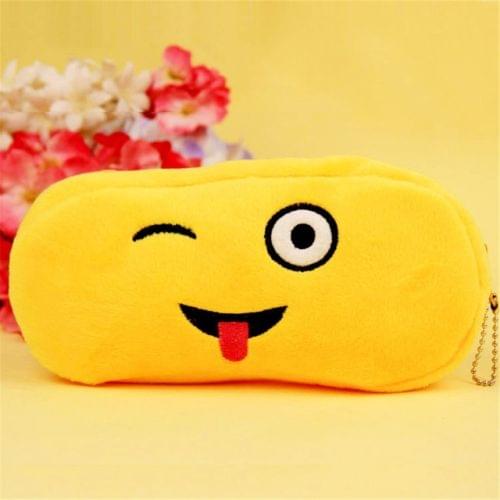 3 PCS Kawaii Velvet Cute Creative Expression Emoji Student Cosmetic Pen Bag Pencil Case Organizer Pouch School Supplies(5)