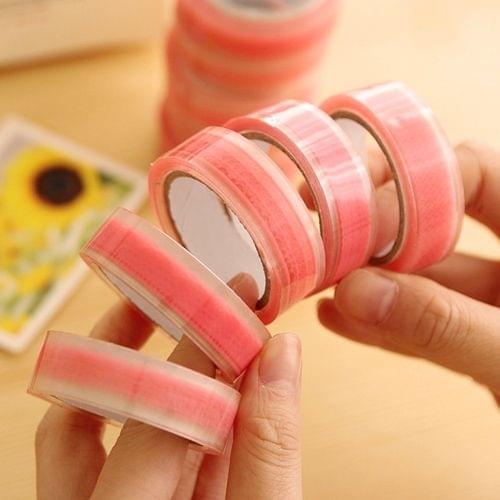 5 PCS 10m School Office Stationery Cute Transparent Lace Pattern Decorative Tape, Random Style Delivery (Pink)