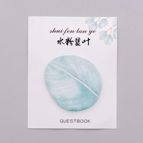 2 PCS Cute Tree Leaf Sticky Note Stickers Memo Pad Office Decoration School Supplies Stationery(Blue leaf)