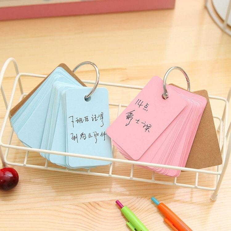 Pack of 8 Binder Ring Easy Flip Flash Card Study Cards Memo Scratch Pads Bookmark, Random Color Delivery
