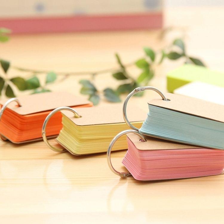 Pack of 8 Binder Ring Easy Flip Flash Card Study Cards Memo Scratch Pads Bookmark, Random Color Delivery
