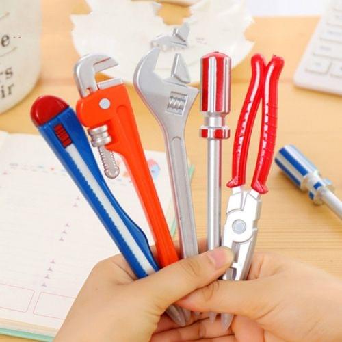 2 PCS Hardware Tool Series Ballpoint Pen Stylish Tool Shape Pen Students School Office Stationary Kid Gift Random Color Delivery