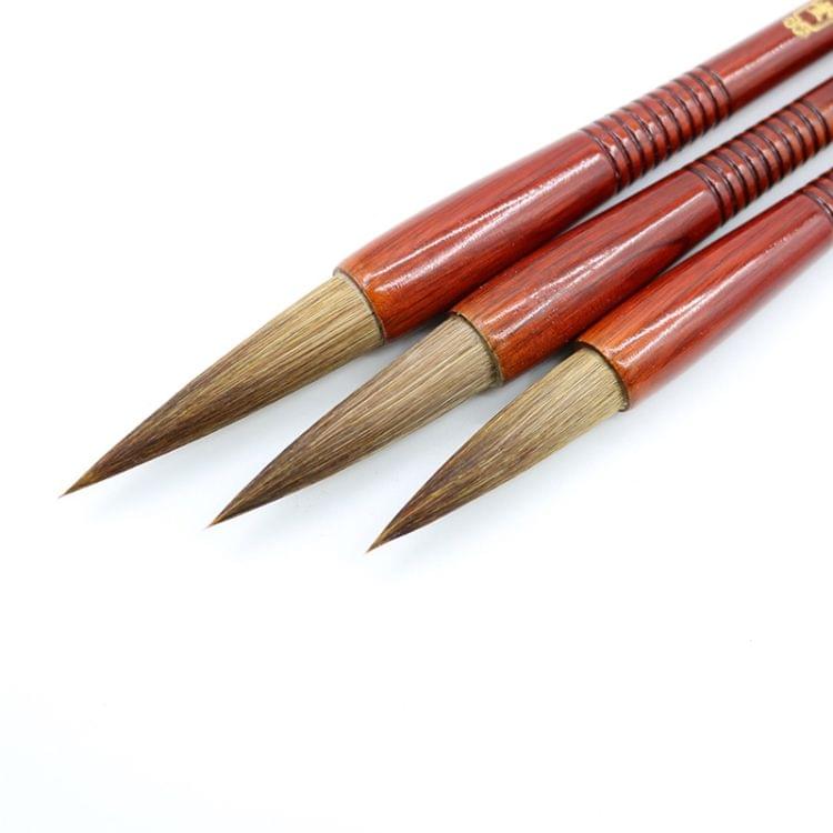 Wooden Writing Brushes Wolf Hair Traditional Calligraphy Painting Practice Script Supply (M)