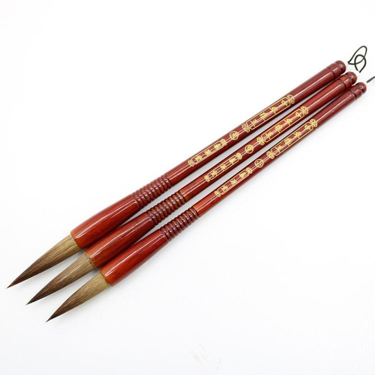 Wooden Writing Brushes Wolf Hair Traditional Calligraphy Painting Practice Script Supply (M)