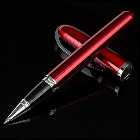 2 PCS Black Roll Ball Pen Ballpoint Pens School Office Stationery Luxury Birthday Gift(Red wine)