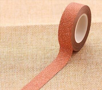 Flash Washi Sticky Paper Tape Label DIY Decorative Tape, Length: 10m(Orange)