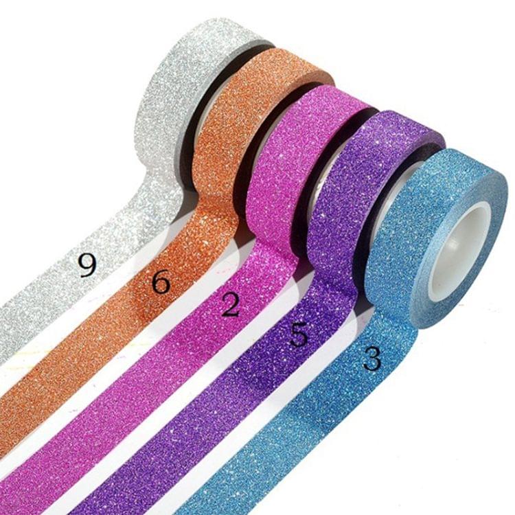 Flash Washi Sticky Paper Tape Label DIY Decorative Tape, Length: 10m(Orange)