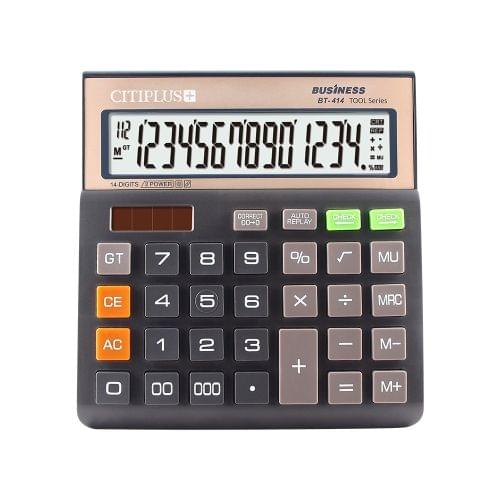 OSALO BT-414 14 Digits LCD Display Multi-functional Student Scientific Calculator Solar Energy Dual Power Calculator