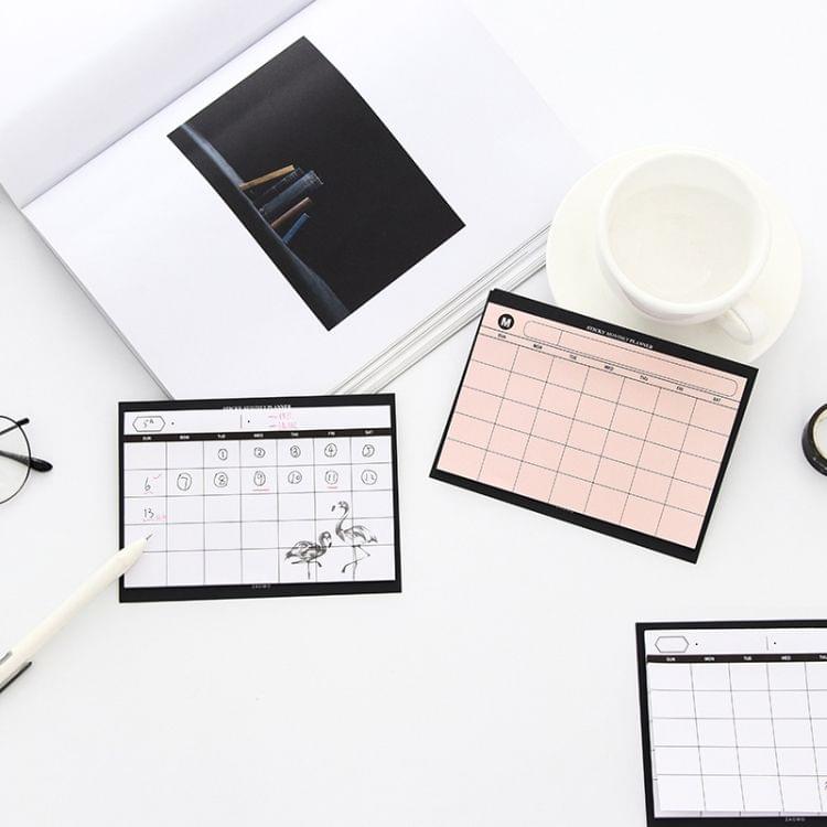 30 Sheets Weekly Planner Sticky Notes Cute Stationery Office Paper Memo Pad(White)