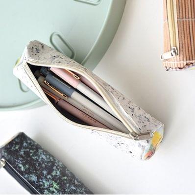 Creative Pencil Bag Kimbap Rice Cylinder Fashion Cute Printing Zipper Pencil Bag Student Pencil Case(Gray)