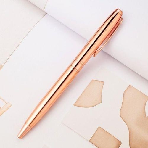 Metal Rotating Ballpoint Pen School Writing Office Signature Pen Creative Stationery Gift(Rose Gold)