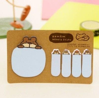 Cute Animal Stationery Memo Paper Sticker Bookmark, Size: 14 x 9cm(Blue)