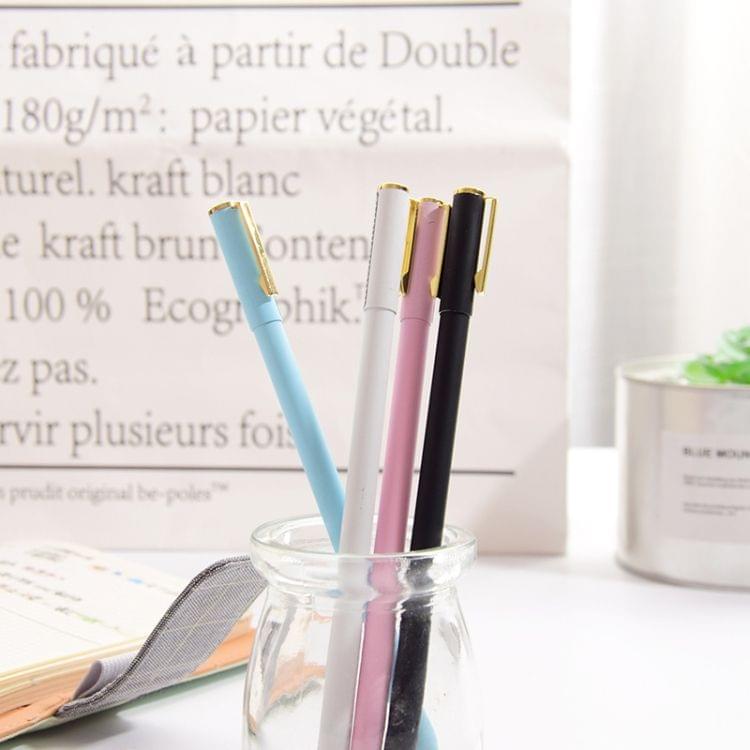Small Fresh Candy Color Simple Thin Rod Metal Gel Pen(Metal gel pen-2050 white rod)
