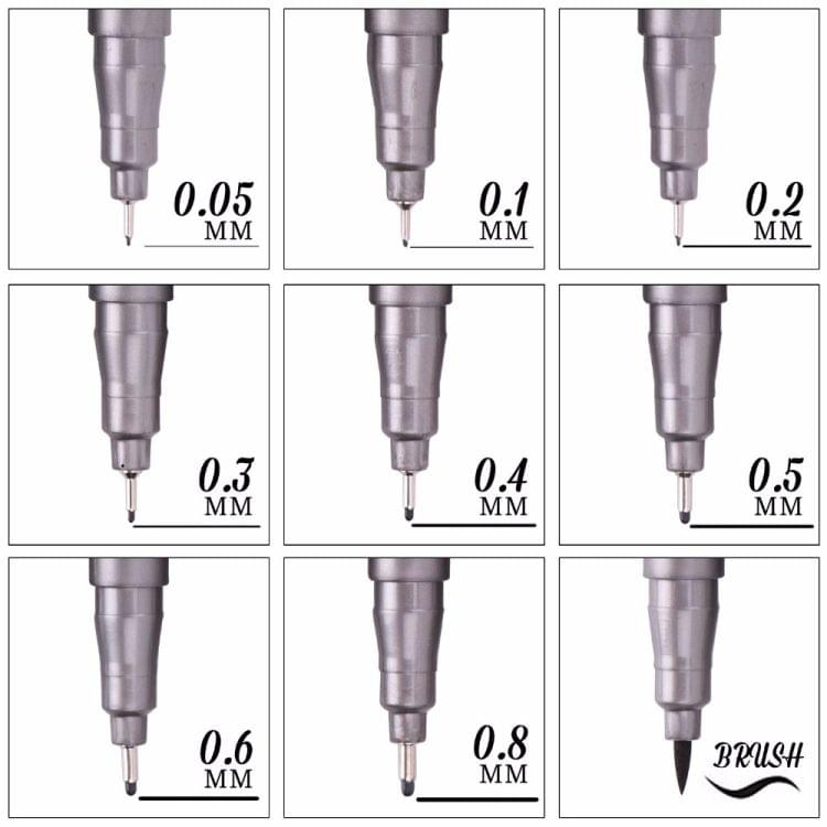 Micron Ink Marker Pen Black Fineliner Sketching Pens Brush