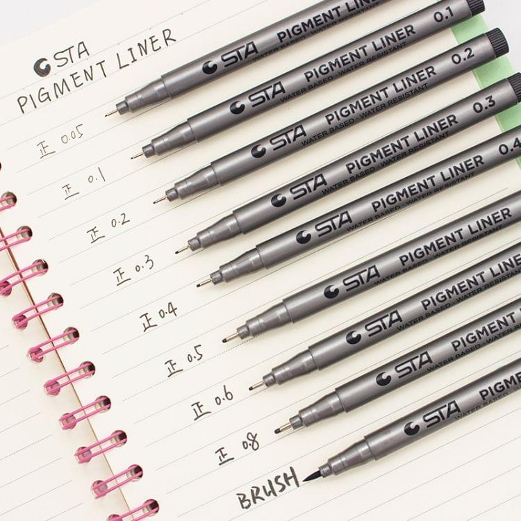 Micron Ink Marker Pen Black Fineliner Sketching Pens Brush